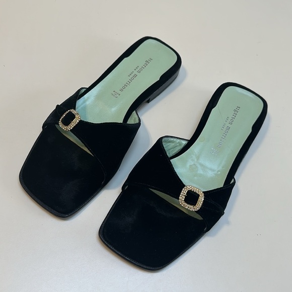 SIGERSON MORRISON DESIGNER VELVET RHINESTONE SHOES MADE IN ITALY SIZE 9.5 - Picture 4 of 12